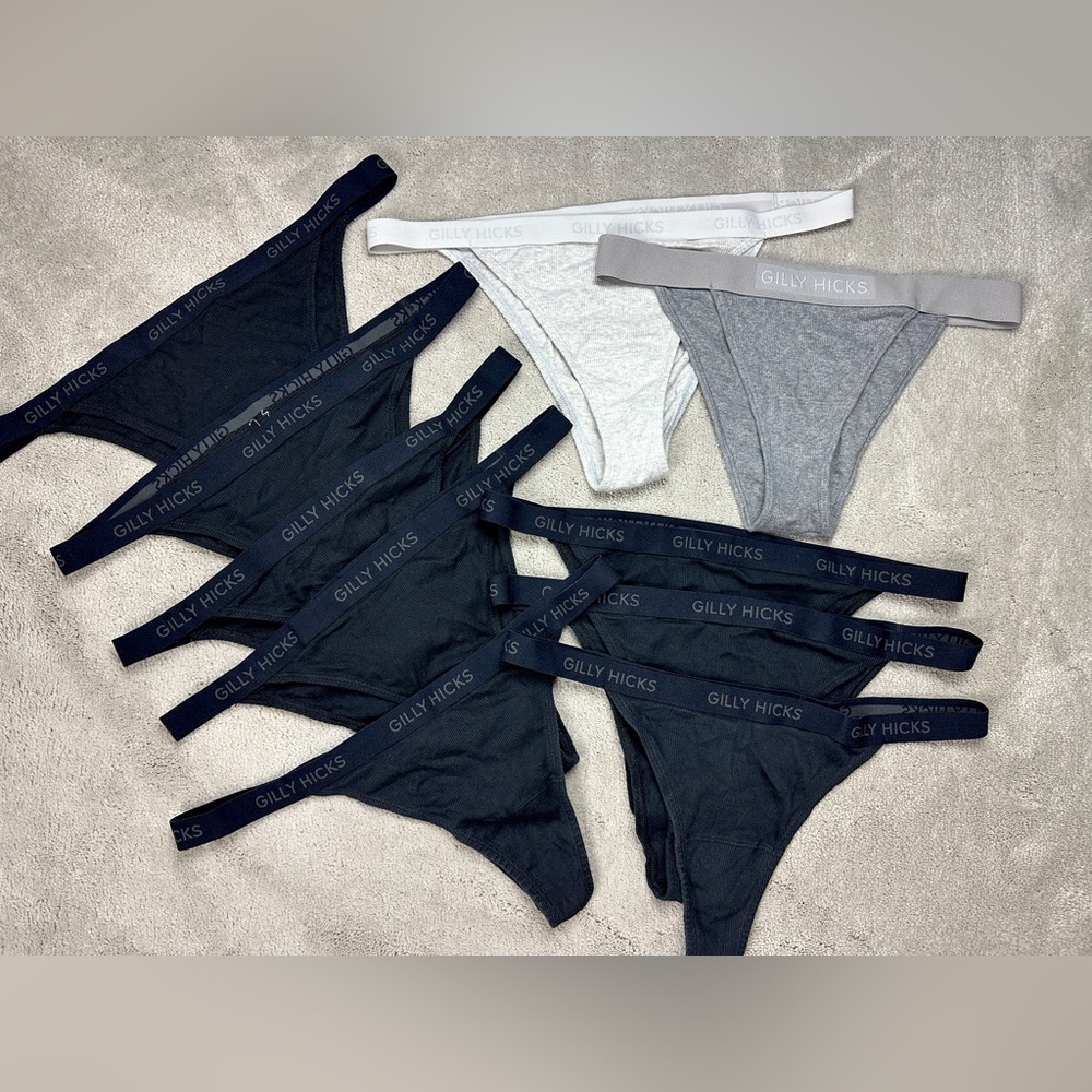 GILLY HICKS HOLLISTER COTTON RIBBED COMFORT UNDIES PANTIES LOT OF 10 SIZE XL MIX